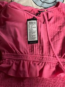 Chic Pink Smocked Waist Mini Dress
