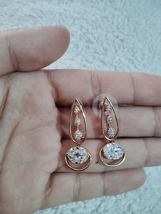 Rose Gold CZ Drop Earrings