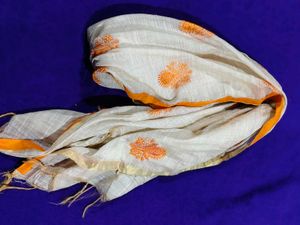Women's Orange Embroidered Kurta