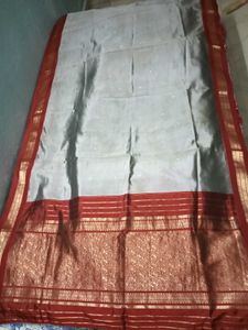 GentlyUsed DharmavaramPattu GreyWithRedBorder Sare