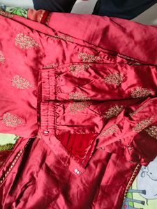 Elegant Maroon kurti with plazzo  Gold Embro