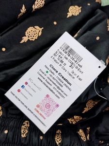 Black With Gold Printed Skirt (Women's)