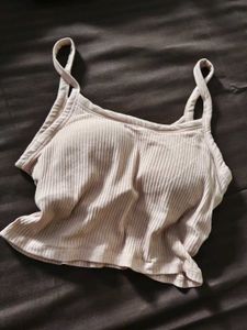 Ribbed Knit Cropped Tank Top