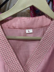 Elegant Pink Kurti with Embroidered Details