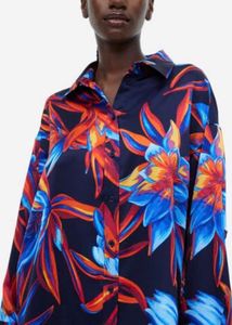 Vibrant Floral Print Button-Down Shirt