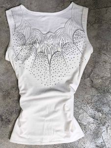 White Embellished Sleeveless Top