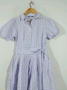 Lavender Checks Western Dress (Women's)