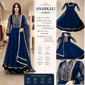 Elegant Navy Blue Gown