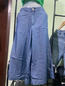 Denim Wide Leg Culottes