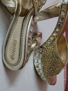 Golden Platform Heels- Price Drop