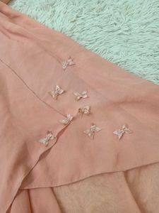 Sheer Pink Babydoll with Butterfly Accents