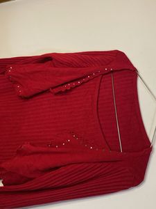Red Knit Top with Bolero