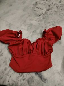 Red Puff Sleeve Top