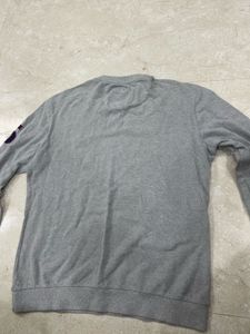 Grey Crewneck Sweatshirt with 'M' Logo