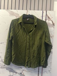 Olive Green Button-Up Shirt- 34”