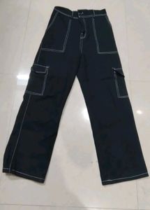 Black straight fit Cargo Pants