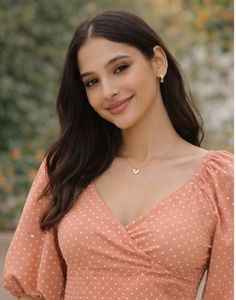 Peach Polka Dot Crop Top