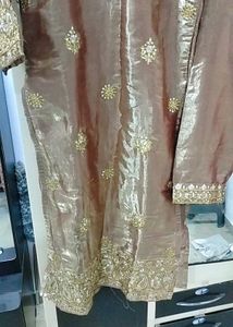 Elegant Brown Embroidered Salwar Suit
