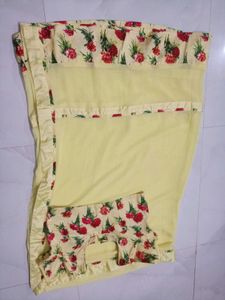 Beautiful Yellow Saree with Floral Blouse