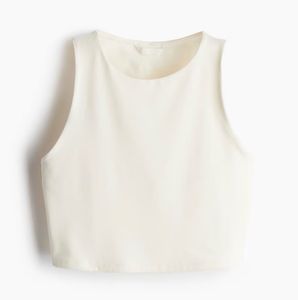 Cream Cropped Tank Top