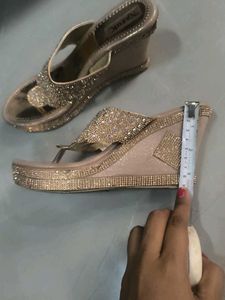 Elegant Embellished Gold Sandals