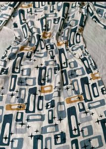 Retro Geometric Print Dress
