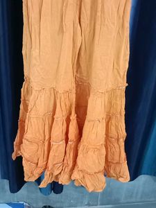 Embroidered Black Tunic &amp; Orange Pants