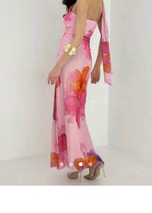 Savana Stunning Floral Print One-Shoulder Maxi