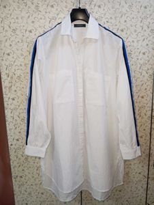 PRIMARK Stylish White Tunic Top with Blue Stripes