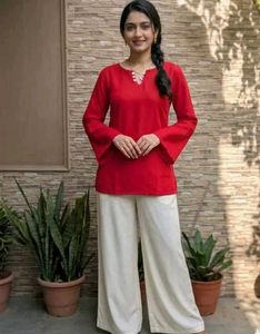 ✨ Scarlet Grace Co-ord Set ✨Stylish Red Kurta With