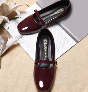 Stylish Burgundy Patent Ballet Flats