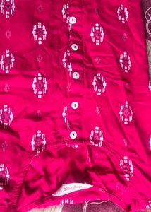 Bright Pink Printed Kurta