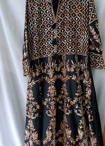 Embroidered Ethnic Kurta Dress black