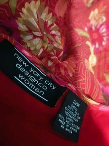 24139. Vibrant Floral Print Ruched Kurta