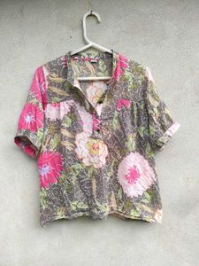 Floral Print Short Sleeve Top
