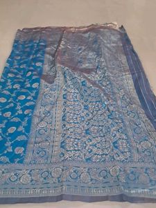 Blue Banarasi Silk Saree