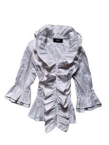 Unique Ruffled White Blouse