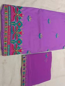 All Over Silk With Thread Work