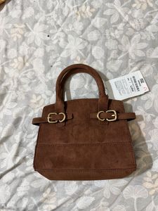 Chic Brown Suede Handbag