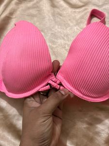 Vibrant Pink Ribbed Bikini Top