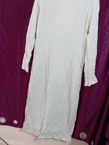 Elegant White Kurta with Gold Print