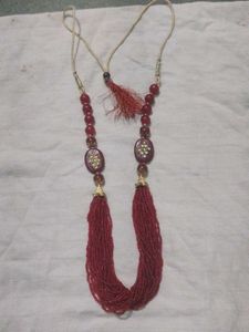 Exquisite Red Beaded Necklace &amp; Earring Set