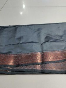 Elegant Purple Saree with Gold Border