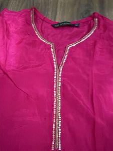 Vibrant Pink &amp; Yellow Kurta