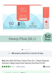 Nua XL+ Sanitary Pads With Secure Cover