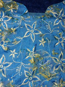 Blue Embroidered Kurtti