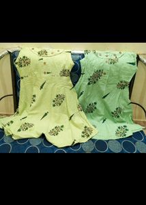 Green Types Two Cotton Kurti, Selling Bz Size Issu