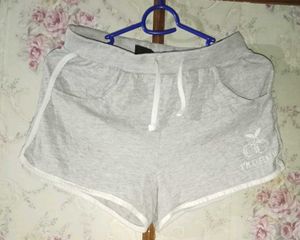 Grey Cherry Print Shorts