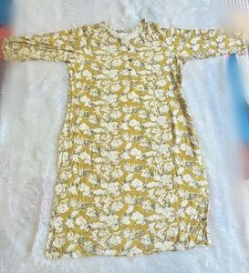 Avaasa Yellow Floral Print Kurta