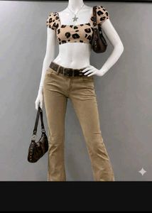 y2k Leopard Print Crop Top